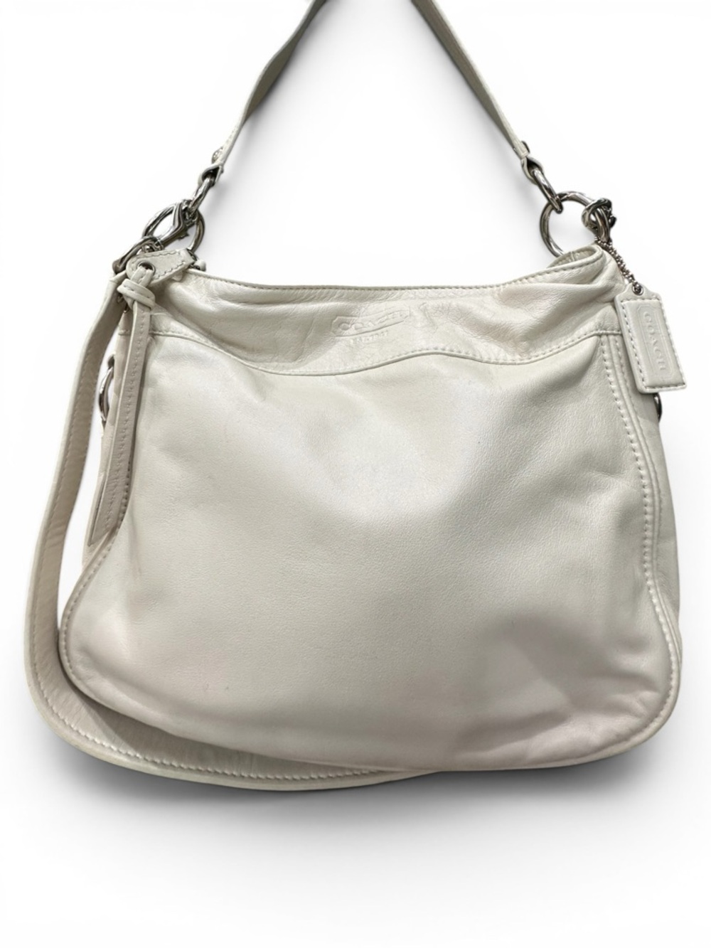 Coach Zoe Hobo White Leather Shoulder Bag F14707 Slouchy Soft